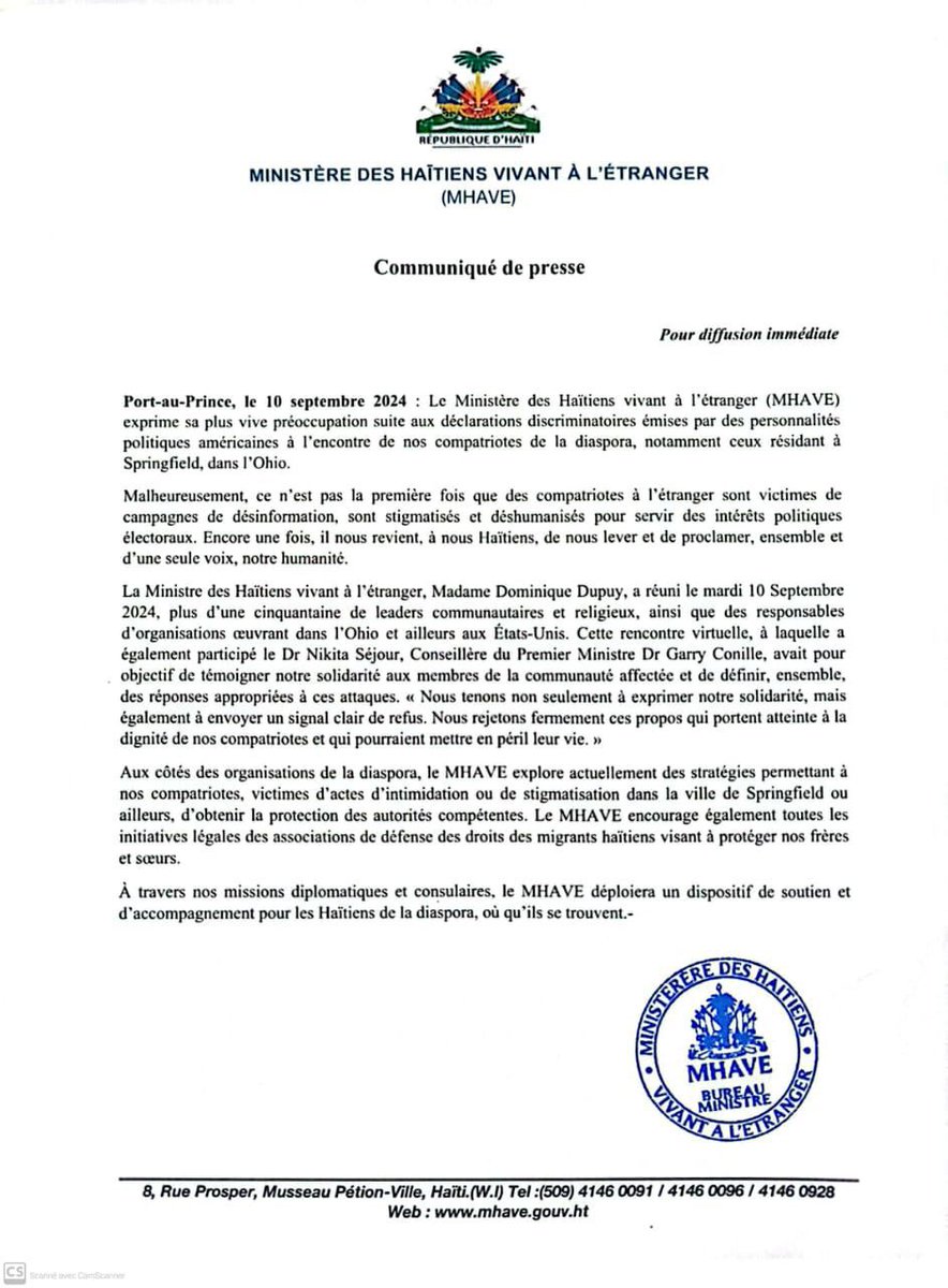 Fausse Rumeur de Consommation d’Animaux par des Haïtiens dans l’Ohio