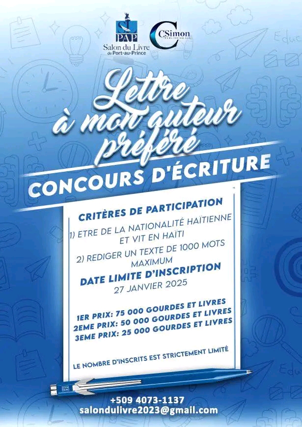 Lettre à mon auteur préféré : Une initiative de CSimon Publishing et du Salon du Livre de Port-au-Prince Lettre à mon auteur préféré : Une initiative de CSimon Publishing et du Salon du Livre de Port-au-Prince